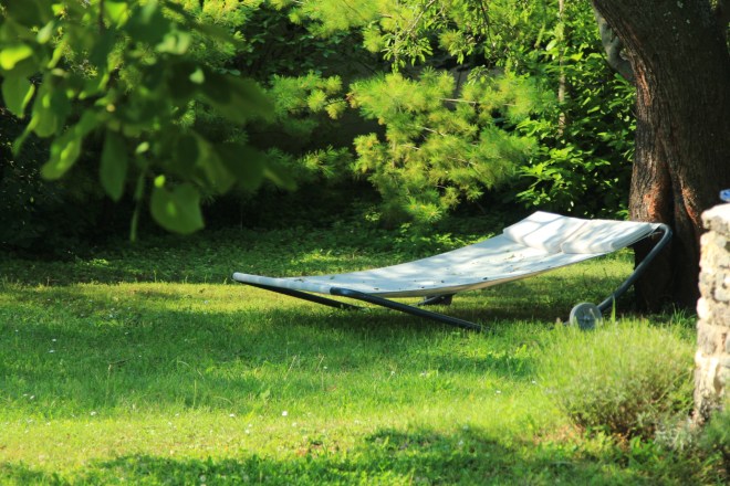 szögletes aranyhal nyári nap a kertben 004 ágy